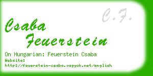 csaba feuerstein business card